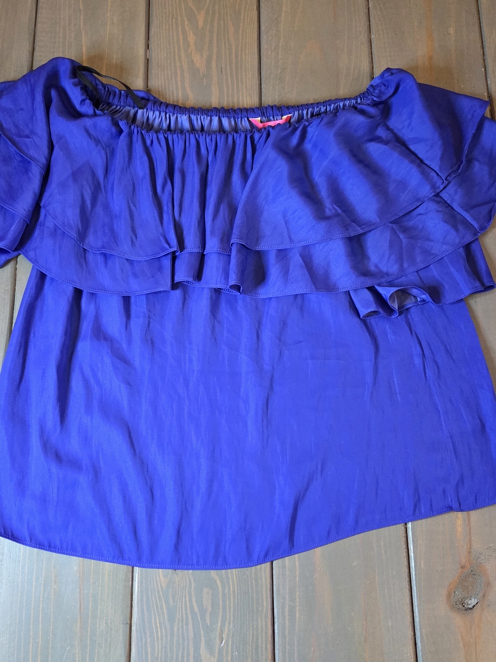 Lilly Pulitzer Blue Off Shoulder Ruffle Blouse Women’s Size Small Top